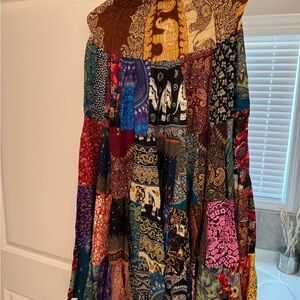 Multicolored Flowy patchwork skirt/dress (can be worn either way!